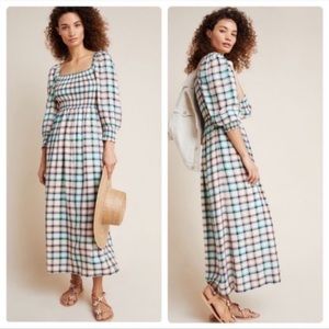 Anthropologie Maeve Cerie Smocked Dress